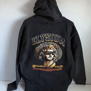 Elysium Black Graphic Lined Hoodie for Men